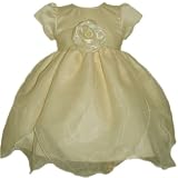Baby Girls Special Occasion Dress - Ivory Cream Organza Flower Petals With Hat (12M - 3T) NEW