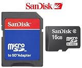 16GB Micro SDHC Speicherkarte 16 GB SD HC für Samsung S8300 ULTRA TOUCH SanDisk S 8300 ULTRATOUCH inkl. Adapter+Sandisk Travelbag Aufbewahrungstasche!