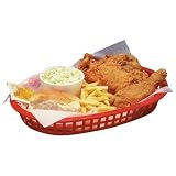 Fast Food Basket Red 10-1/2'' x 7'' x 1-1/2''H