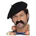 New Mens Black French Man Beret Headpiece Hat Fancy Dress Accessory Uk
