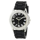 Cerentino Womens 2005R-B Crystal Bezel Boyfrie