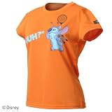 s.a.gear 【レディース】吸汗速乾 半袖ディズニーTシャツ 「スティッチ＆バドミントン」　オレンジ