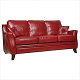 Brooklyn Italian Leather Sofa, Loveseat and Chair Set in Crimson