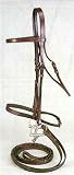 Bridle Brown Flat Hunt Leather Snaffle Bridle w Laced Rein