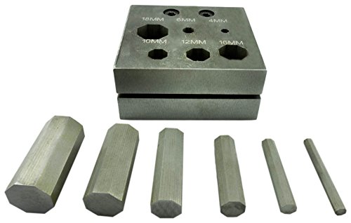 SE JT-SP326-6OCT Disc Cutter with 6 Octagonal Punches Set, 4mm to 18mm