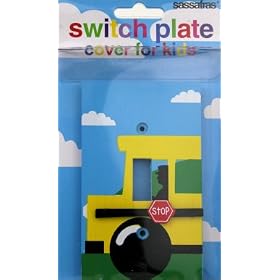 Sassafras Yellow School Bus Switch Plate Cover for Kid's Room