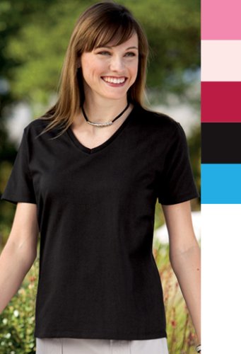 Hanes Ladies V-Neck T-shirt (Relaxed Fit)