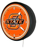 20 inch Neon Wall Clock NCAA Team - Oklahoma State - NCAA Team