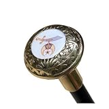 Brass Cane w Shriners Emblem by Bridges, 33 Length