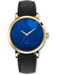 SPRAWL Aanalog Fashion Series Gold Ladies Watches of Genuine Black Leather Strap,Unique Wrist Watch for Women Girls Designed with Armchair blue background