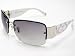 New Coach Charlee S342 S-342 White Frame Swarovski Sunglasses Grey Lens 61-15-125