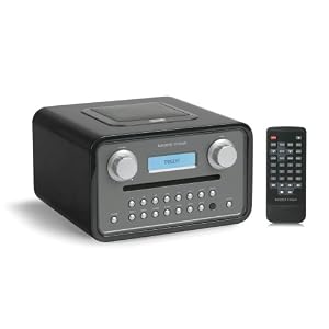 Tangent Cinque CD Tabletop Clock Radio (Black) by Tangent