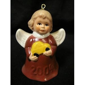 #!Cheap 2004 Annual Dated Goebel Angel Bell Ornament - Red - 29th Edition