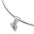 Blue Topaz and Diamond Sterling Silver Slide on 16" Cubetto 3mm Chain Blue Topaz and Diamond Sterling Silver Slide on 16" Cubetto 3mm Chain