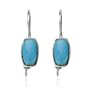 Sterling Silver Created Turquoise Lever Back Earrings