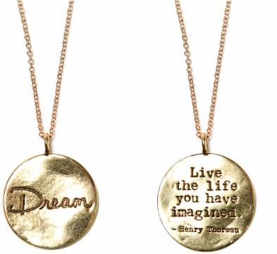Foxy Originals Live the life you have imagined-Henry Thoreau "Dream" Gold Plated Timeless Necklace