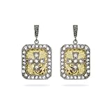 Eve's Addiction Designer Style Black and Gold Cross Earrings with CZ Accents