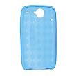 HTC Google Nexus One Crystal Silicone Gel Skin Case Transparent Sky Blue Check Design