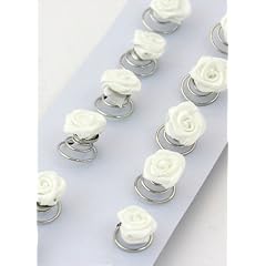 6 St�ck Haarspiralen mit Stoffbl�ten wei� (3142)