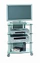 Jahnke 79Y59 TV-Rack Cuuba SR 640 Klarglas / Alu geschliffen 60 x 74 x 47 cm