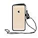 Moonmini Stylish Phone Bumper Frame Case Cover Skin Protector with Hanging Neck Strap Rope for iPhone 6 Plus 5.5 inch - Black