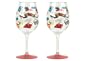 C.R. Gibson Lolita Love My Party Shopaholic Too 16-Ounce Acrylic Wine Glasses, Set of 2