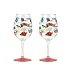 C.R. Gibson Lolita Love My Party Shopaholic Too 16-Ounce Acrylic Wine Glasses, Set of 2