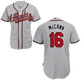 Brian McCann Jerseys: Atlanta Braves #16 Grey Authentic Cool Base Jersey (XXXL/56)