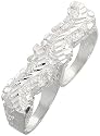Sterling Silver Two Finger Wavy Nugget Ring, 7/16" (11mm) wide