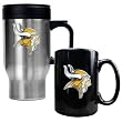 NFL Minnesota Vikings Travel Mug & Ceramic Mug Set - Primary Logo