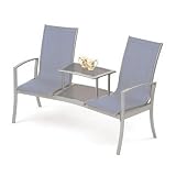 Trueshopping Havana Companion Bench Seat Metal Garden Furniture