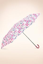 Floral Print Crook Handle Umbrella