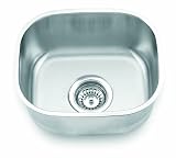 Yosemite Home Decor MAG1512 18-Gauge Stainless Steel Undermount Bar Sink, 15-by-12-5/8-by-7-Inch, Satin