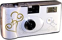 10 Pack White Gold Heart Cameras with Doves