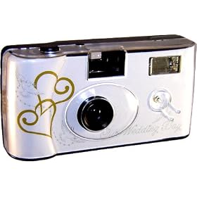 10 Pack White Gold Heart Cameras with Doves