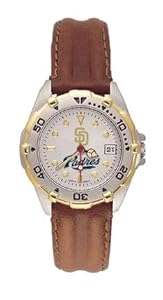 San Diego Padres MLB All Star Watch with Leather Band - Women's
