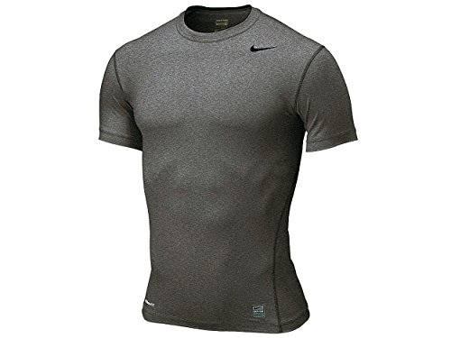 Nike Men's Pro Combat Core SS Compression Training Shirt, Carbon Heather Grey