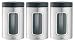 Brabantia Window Canister Set 1.4L 3pce Matt Steel