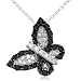 10k White Gold Black & White Butterfly Diamond Pendant (1/2 cttw, I-J Color, I3 Clarity), 18\