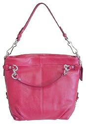 Coach Brooke Leather Carly Shoulder Hobo Bag Purse Tote 14112 Cherry