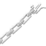 10k White or Yellow Gold Diamond Link Bracelet (1 cttw, I-J Color, I3 Clarity), 7.25