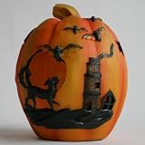 Produkt-Bild: Halloween Deko K&uuml;rbis mit LED beleuchtet 20 cm