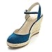 C LABEL ROLLIN-1 Women's Ankle Strap Sling Back Espadrille Wedge Sandal