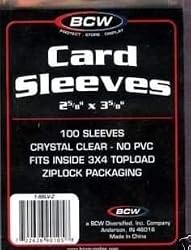 100 Soft Sleeves - Penny Sleeve by BCW for Baseball Cards & Other Sports Cards