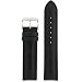 Watch Band Waterproof Leather Straight Cut Strap Black 20 millimeter