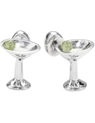 ROTENIER "Novelty" Sterling Silver Peridot Olive Martini Cufflinks