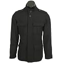 Jones Plain Wool 4 Front Pockets Black Coat