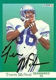 Travis McNeal Autographed/Hand Signed Football Card (Seattle Seahawks) 1991 Fleer #192
