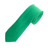 Mens Solid Skinny 2 Inch Kelly Green Necktie Tie
