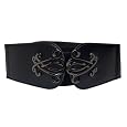 Plus Size Wide Elastic Cinch Fashion Belt Black